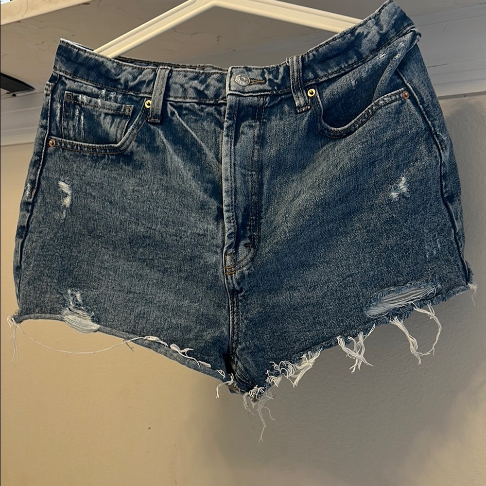 Denim Blue Distressed Women's Shorts